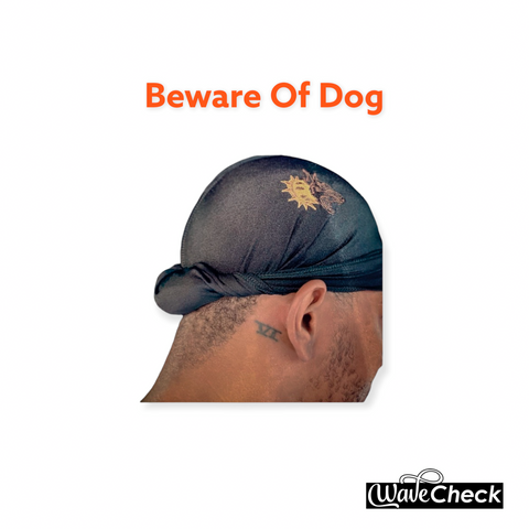 Hand Embroidered Beware Of Dog Durag